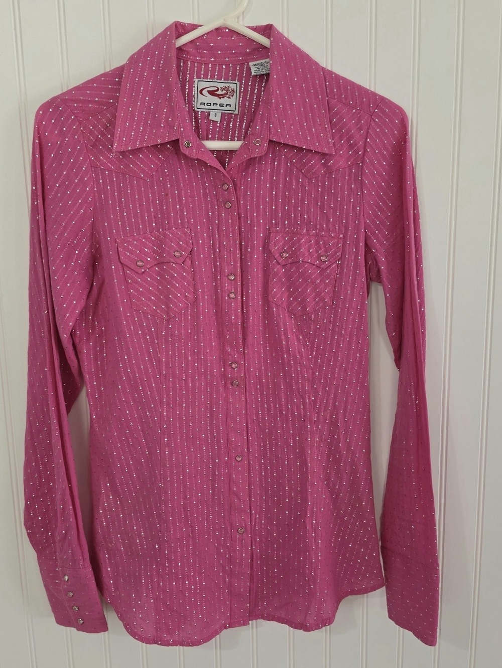 Roper | Button Down Shirt Pink Silver Small